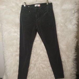 Cabi 3743 Skinny Cord Pants Women Size 4 Corduroy Mid Rise Slim Leg Forest Green